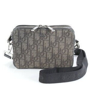Dior Oblique leather shoulder bag messenger black business